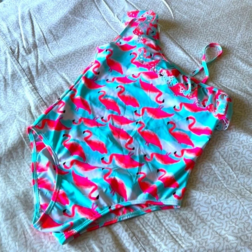 Surf Zone girls flamingo swimsuit in size 10/12 - Picture 2 of 9